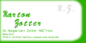 marton zotter business card